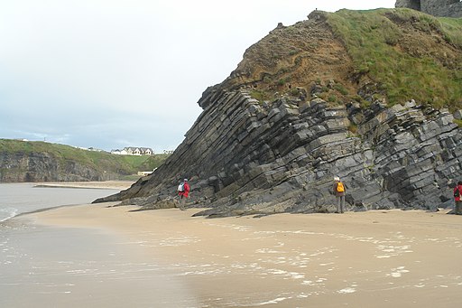 Tilted Carboniferous Rock Layers at Ballybunion in Ireland 1