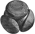 Zeichnung des Towie-Balls; der Stein stammt aus dem namens­gebenden Dorf Towie, in Aberdeenshire[2]