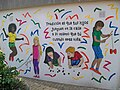 Mural de Raquel Crespo dedicado a los juegos infantiles tradicionales, 2023-09-04.