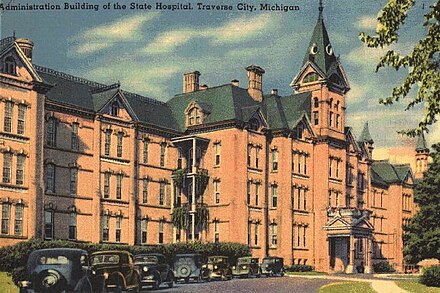 Historic postcard of Building 50, c. 1930