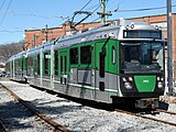 Coupled Green line LRVs in Boston