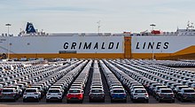 Volkswagen Autoeuropa cars in the Port of Setubal Vehiculos en el puerto de Setubal, Portugal, 2019-05-24, DD 01.jpg