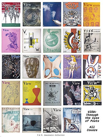 All covers of the View magazine (series II - VII) View Magazine by Charles Henri Ford All Covers (series II-VII).jpg