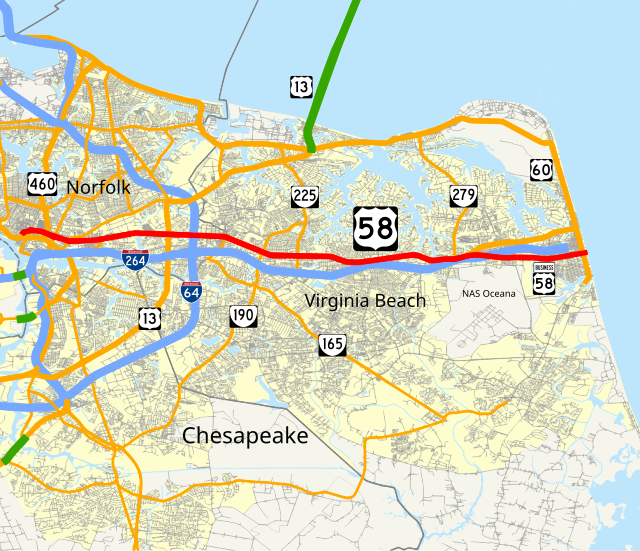 Map of Norfolk, Virginia - Live Beaches