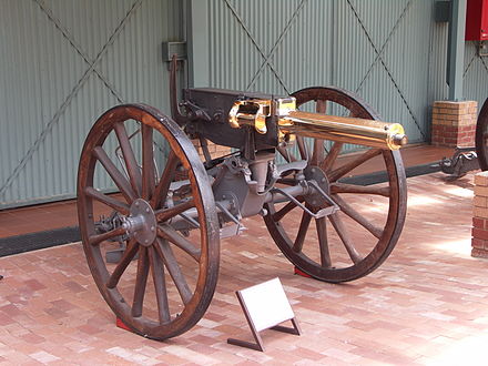 Gun 543 mounted on field gun carriage, South African National Museum of Military History (2007)