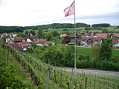 Blick auf das Dorf vom Schloss aus