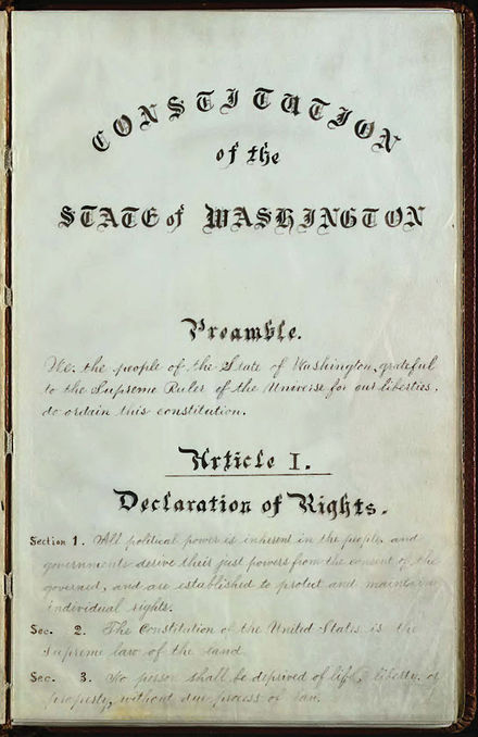 Title page of the 1889 Constitution
