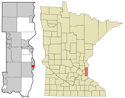 Washington County Minnesota Incorporated and Unincorporated areas Lake St. Croix Beach Highlighted.svg