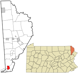 Lokasi di Wayne County dan negara bagian Pennsylvania.