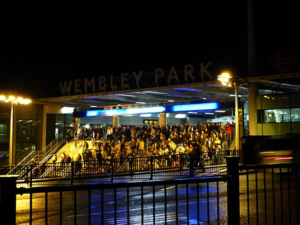 Wembley Park station before England vs Montenegro (11 October 2013)