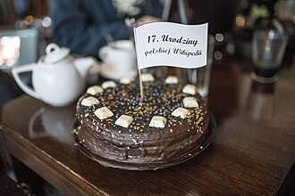 Wikipedia birthday cake - Wroclav (Poland).jpg