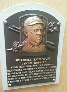 Plaque of Wilbert Robinson at the Baseball Hall of Fame