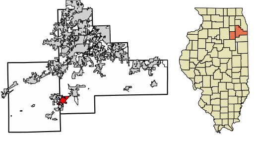 Location of Braidwood in Will County, Illinois.