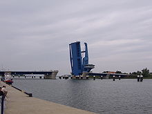Ponte sollevabile moderno in Wolgast