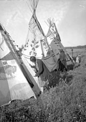 Women Arranging Their Tepees, Southern Saskatchewan