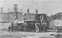 Narrow-gauge locomotive in front of Chattenden barracks YORKSHIRE B.jpg