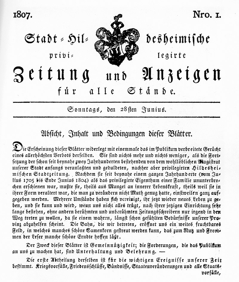 Die Hildesheimer Allgemeine Zeitung 800px-Zeitungskopf_1807