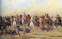 Атака Текинского конного полка, сформированного в Туркмении, в ходе Первой мировой войны.