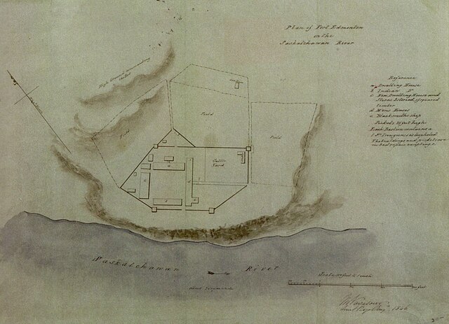 This watercolor with a scale diagram of the Fort was drawn by Vavasour in 1846.