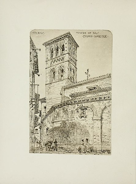 File:1872, An architect's note-book in Spain, principally illustrating the domestic architecture of that country, plate 42, Toledo, Moorish tower of San Pedro Martire.jpg