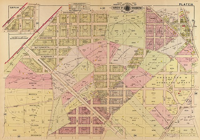 1919 map of American University Park.