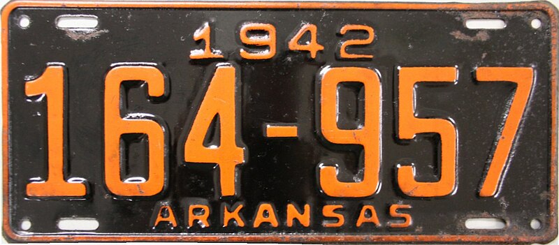 File:1942 Arkansas license plate.jpg