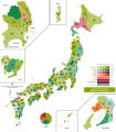 1955 JAPAN GENERAL ELECTION, combined vote share