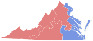 1989 Virginia gubernatorial election by Congressional District.svg