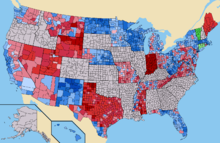 Results of the Senate elections by county 2006 US Senate election results by county.png