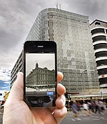 Adelaide's lost buildings. This phone shows the former Grand Central Hotel, replaced by a multi-storey carpark.