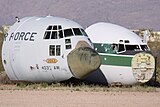 64-0553 Lockheed L.100 Hercules ( WC-130E ) U.S. Air Force & N???EV Boeing 727 Evergreen International Noses (8865336232).jpg