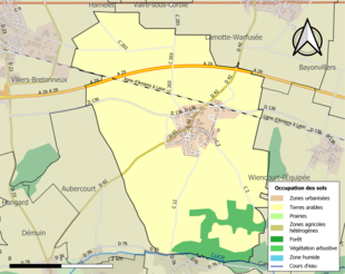 Kolorowa mapa przedstawiająca użytkowanie gruntów.