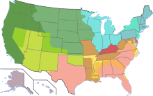 Abolition of slavery in the various states of the United States over time:
.mw-parser-output .legend{page-break-inside:avoid;break-inside:avoid-column}.mw-parser-output .legend-color{display:inline-block;min-width:1.25em;height:1.25em;line-height:1.25;margin:1px 0;text-align:center;border:1px solid black;background-color:transparent;color:black}.mw-parser-output .legend-text{}
Abolition of slavery during or shortly after the American Revolution
The Northwest Ordinance, 1787
Gradual emancipation in New York (starting 1799) and New Jersey (starting 1804)
The Missouri Compromise, 1821
Effective abolition of slavery by Mexican or joint US/British authority
Abolition of slavery by Congressional action, 1861
Abolition of slavery by Congressional action, 1862
Emancipation Proclamation as originally issued, 1 Jan 1863
Subsequent operation of the Emancipation Proclamation in 1863
Abolition of slavery by state action during the Civil War
Operation of the Emancipation Proclamation in 1864
Operation of the Emancipation Proclamation in 1865
Thirteenth Amendment to the U.S. constitution, 18 Dec 1865
Territory incorporated into the U.S. after the passage of the Thirteenth Amendment Abolition of slavery in the United States SVG map.svg