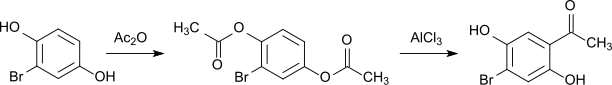 Acetylation of bromohydroquinone