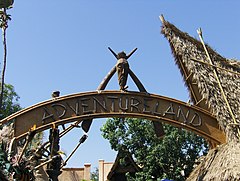 Image 5Adventureland(themed for a 1950s view of adventure, capitalizing on the post-war Tiki craze) (from Disneyland)