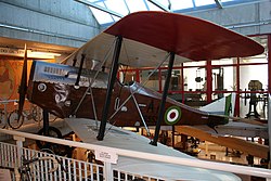 Locatelli's 1918 Ansaldo A.1 Balilla aircraft, at the Museo storico di Bergamo