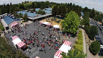 Aerial view of Alamo school during the annual hoedown celebration Aerial view of Alamo school during the annual hoedown celebration.JPG