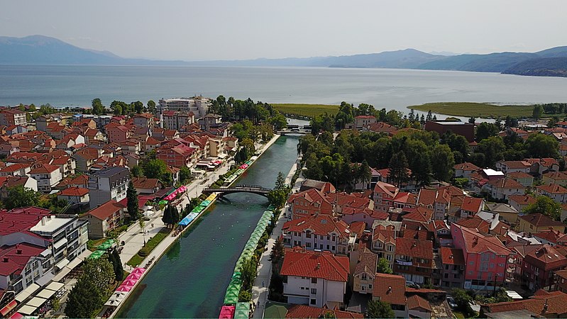 File:Aerial view of Struga, Lake Ohrid & Black Drin (9).jpg