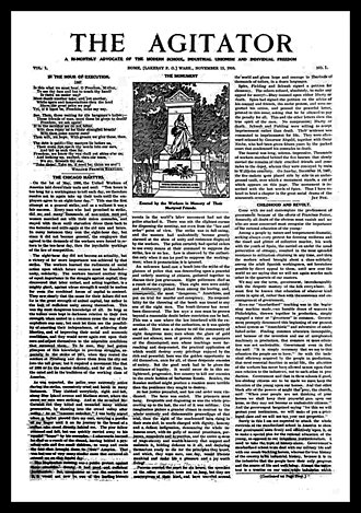 Cover of volume 1, number 1 of The Agitator, dated Nov. 15, 1910. Agitator news clip.jpg