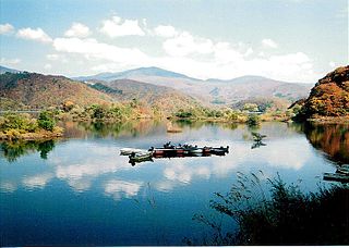 Akimoto Lake lake in Fukushima Prefecture, Japan