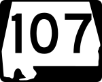 Alabama State Route 107 road sign