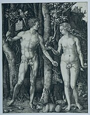 Адам і Єва Adam and Eve 1504 рік Мідна гравюра 24.8 см x 19.2 см