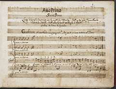 Image 4Griselda (A. Scarlatti)Manuscript: Alessandro ScarlattiGriselda is an opera seria in three acts by the Italian composer Alessandro Scarlatti. First performed in 1721, it is based on the story of Patient Griselda from Giovanni Boccaccio's Decameron. The libretto is by Apostolo Zeno, with revisions by an anonymous author. This manuscript copy by Scarlatti, held at the British Library, is of act one, scene one.More selected pictures