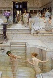 ポンペイの浴場、オランダの画家ローレンスアルマタデマによる新古典主義の作品