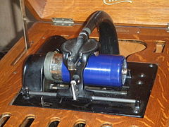 Close-up of the mechanism of an Edison Amberola, manufactured c. 1915