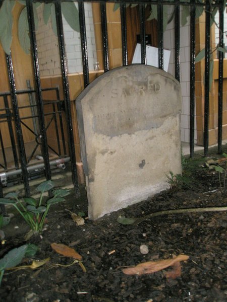 File:Ancient gravestone opposite rear entrance of House of Fraser - geograph.org.uk - 924411.jpg