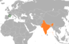 Location map for Andorra and India.