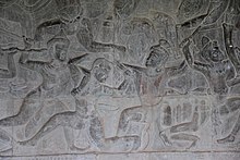 Elbow strike. Bas-relief at Angkor Wat (12th century) in Southeast Asia. Angkor Wat bas-reliefs (9727298775).jpg