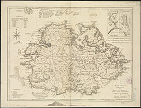 Ancienne carte de l'île d'Antigua - 1775