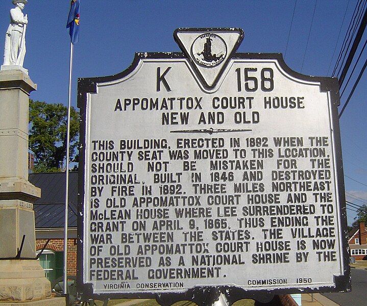 File:Appomattox Court House new and old marker.jpg